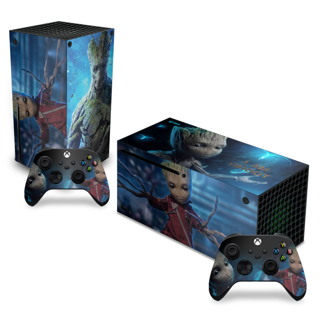Skin Anti-Rage Xbox Series X Horizontal - Baby Groot - Pop Arte Skins