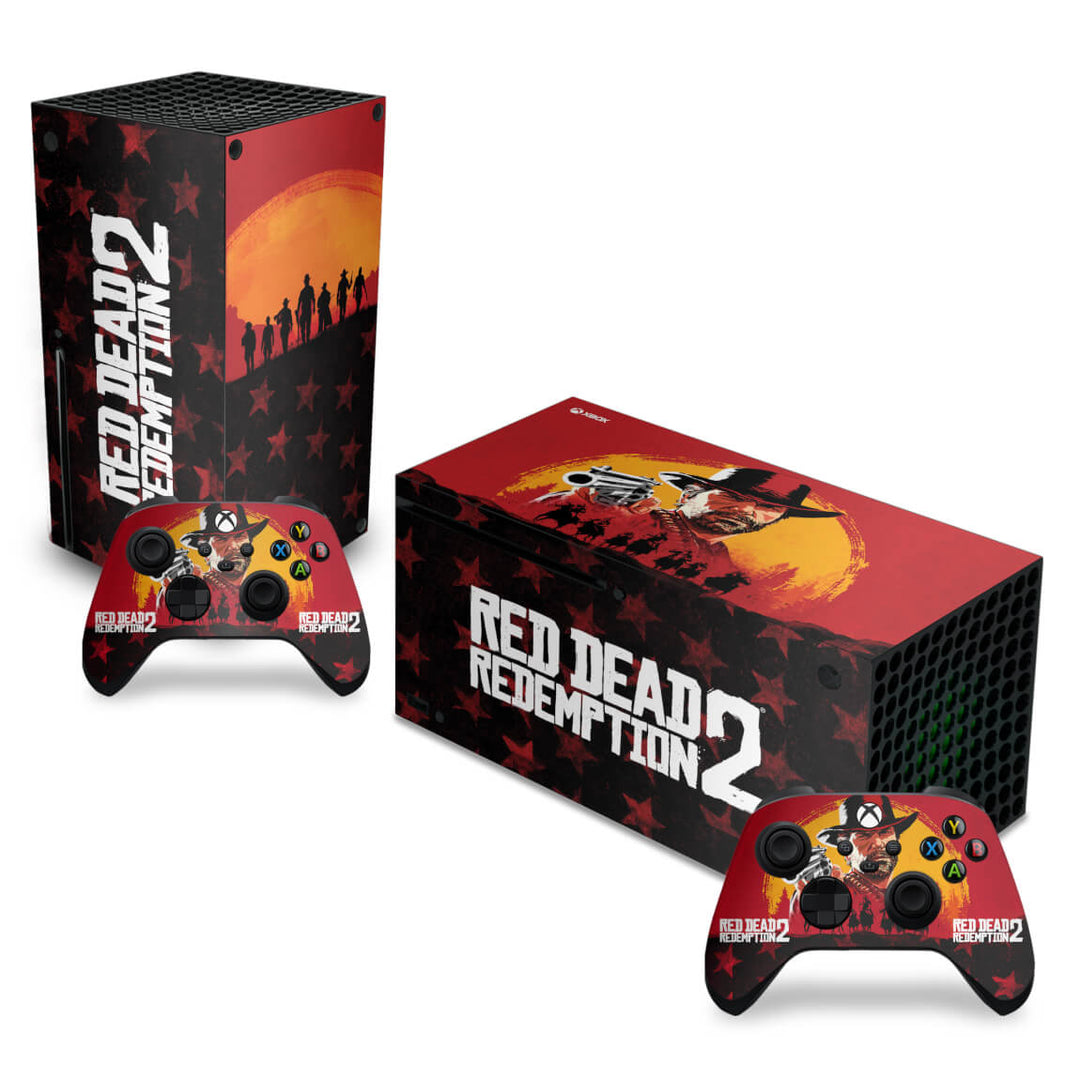 Skin Anti-Rage Xbox Series X Horizontal - Red Dead Redemption 2 - Pop Arte Skins