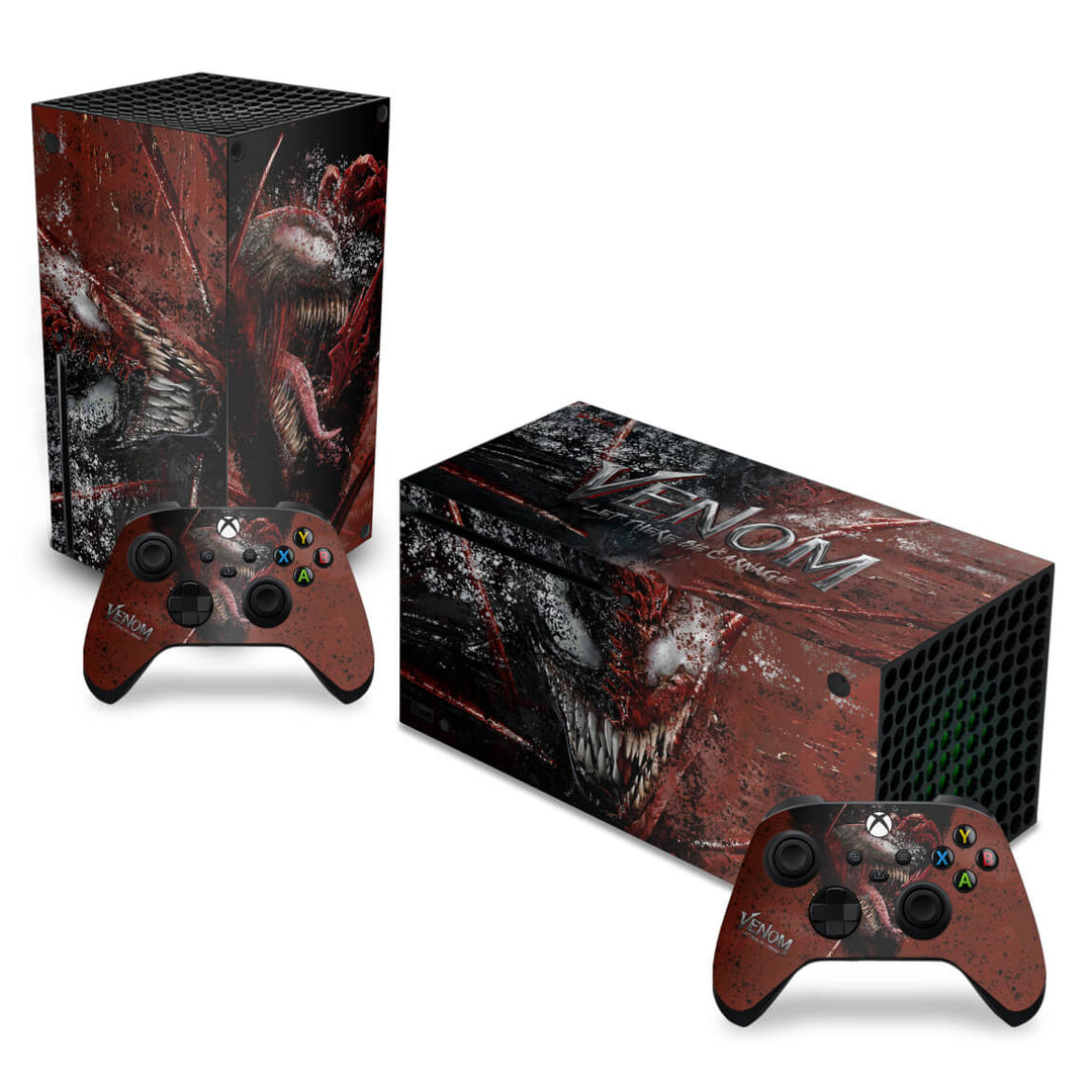 Skin Anti-Rage Xbox Series X Horizontal - Venom Tempo de Carnificina - Pop Arte Skins