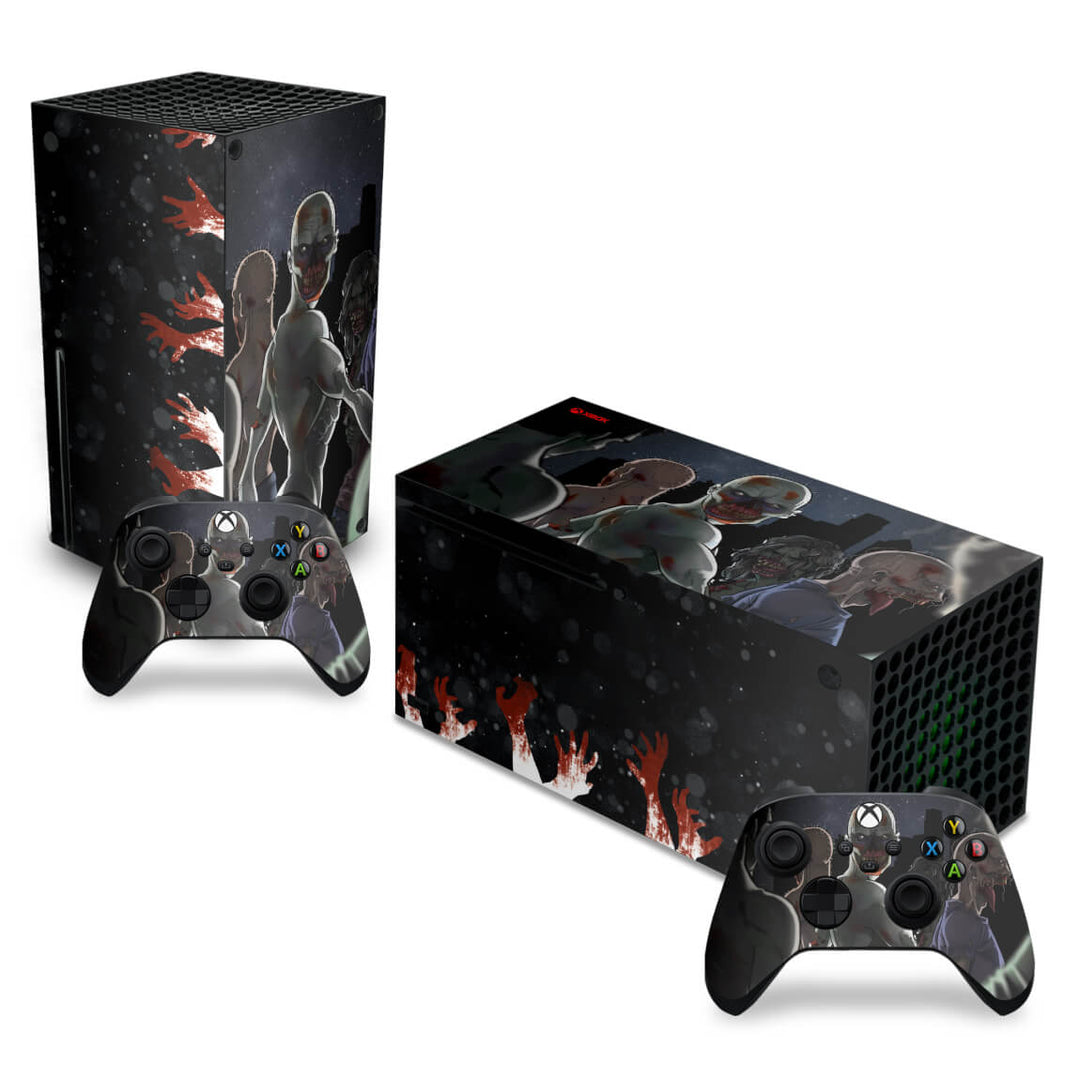 Skin Anti-Rage Xbox Series X Horizontal - Zombie Zumbi The Walking - Pop Arte Skins