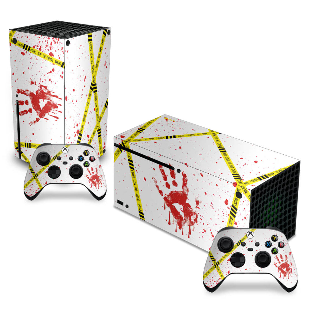 Skin Anti-Rage Xbox Series X Horizontal - Cena De Crime Scene - Pop Arte Skins