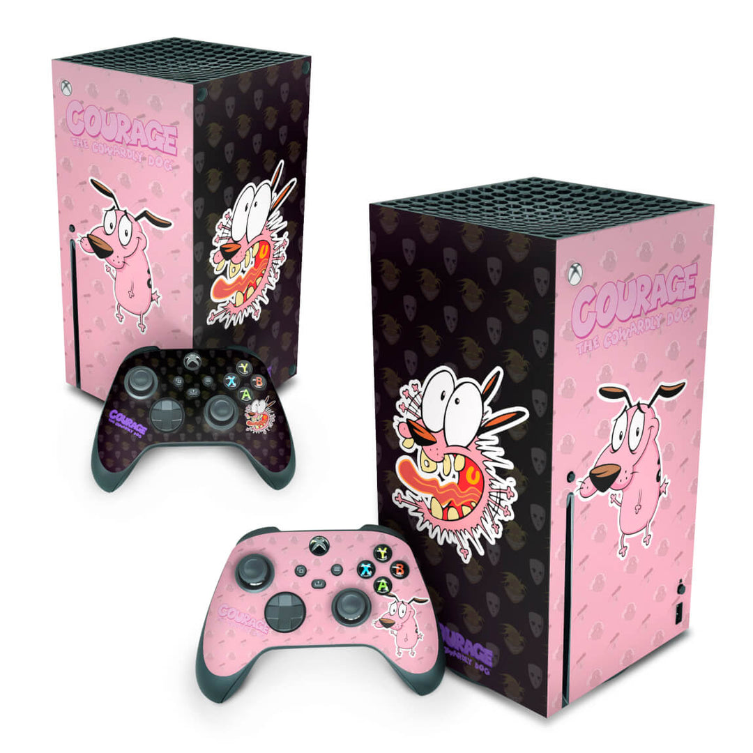 Skin Anti-Rage Xbox Series X Vertical - Coragem: O cão covarde - Pop Arte Skins