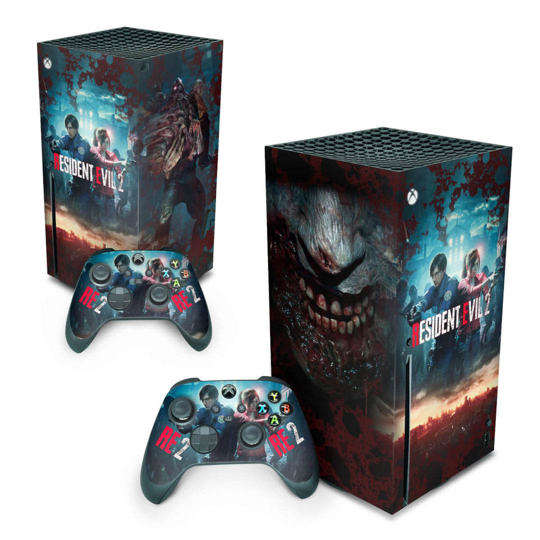Skin Anti-Rage Xbox Series X Vertical - Resident Evil 2 Remake - Pop Arte Skins