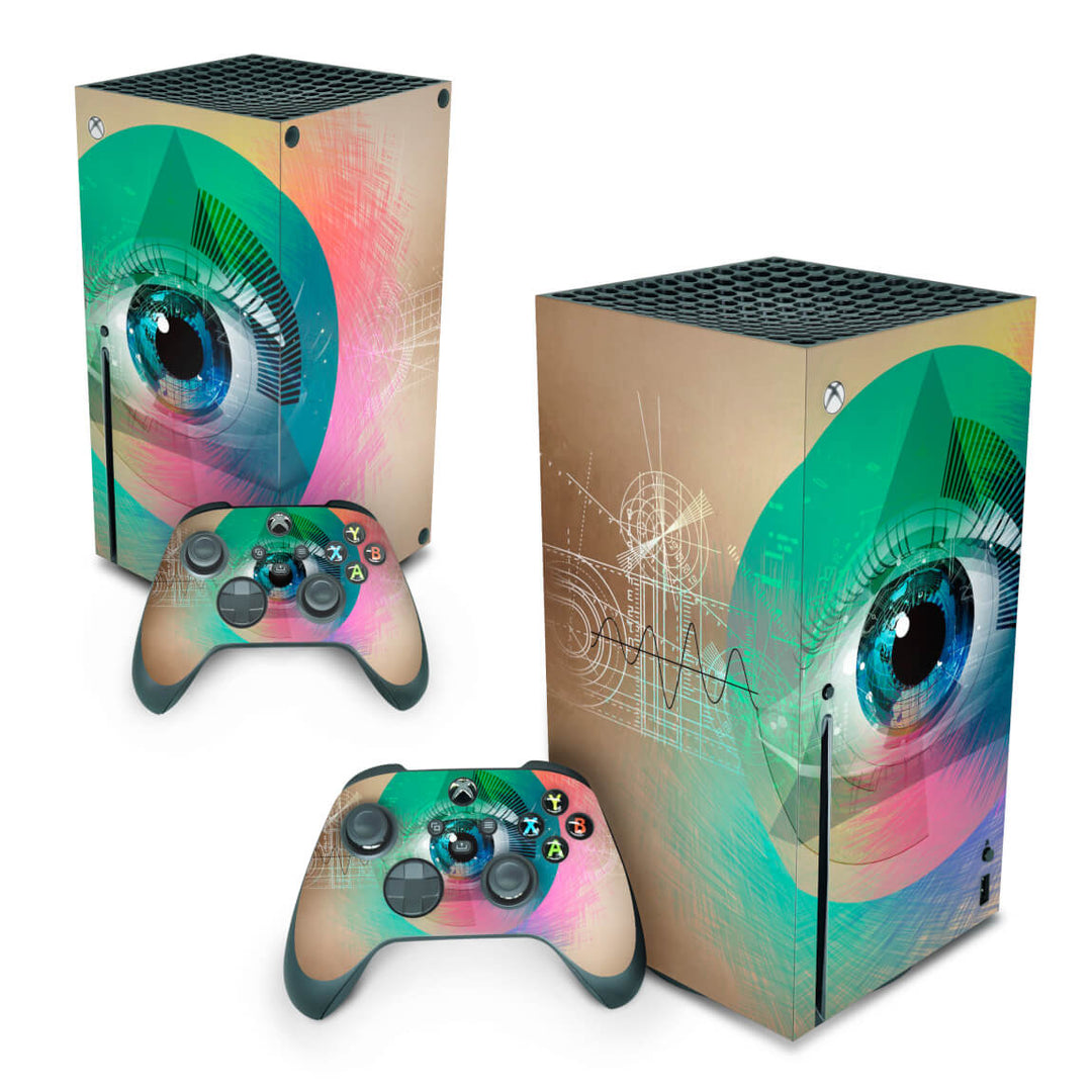 Skin Anti-Rage Xbox Series X Vertical - Abstrato #89 - Pop Arte Skins