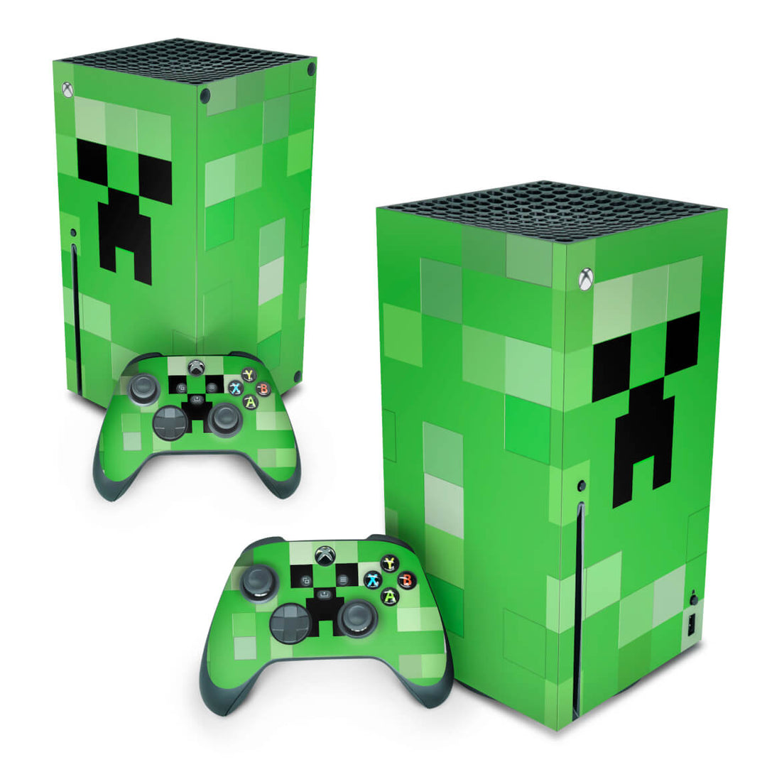 Skin Anti-Rage Xbox Series X Vertical - Creeper Minecraft - Pop Arte Skins