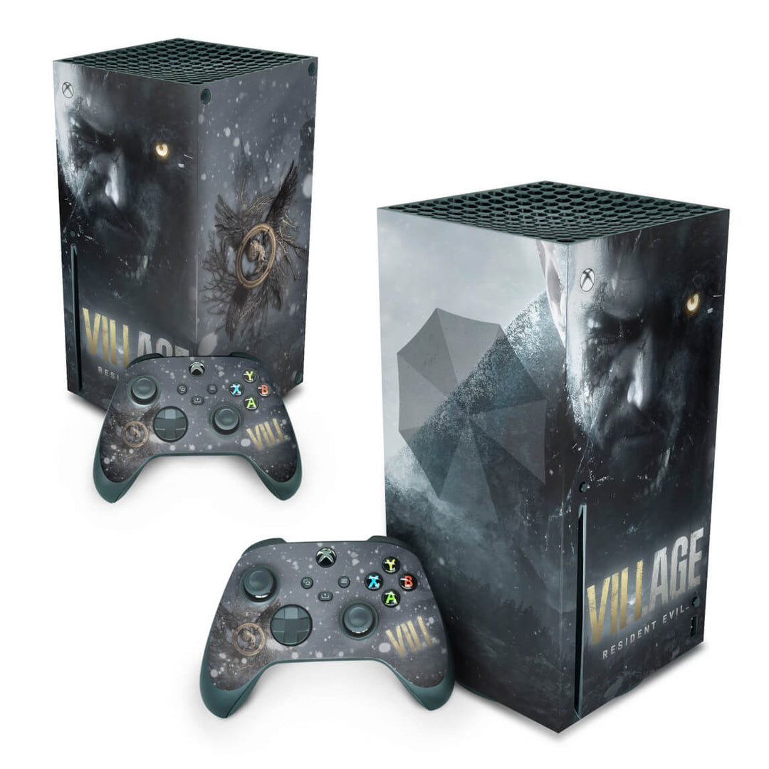 Skin Anti-Rage Xbox Series X Vertical - Resident Evil Village - Pop Arte Skins