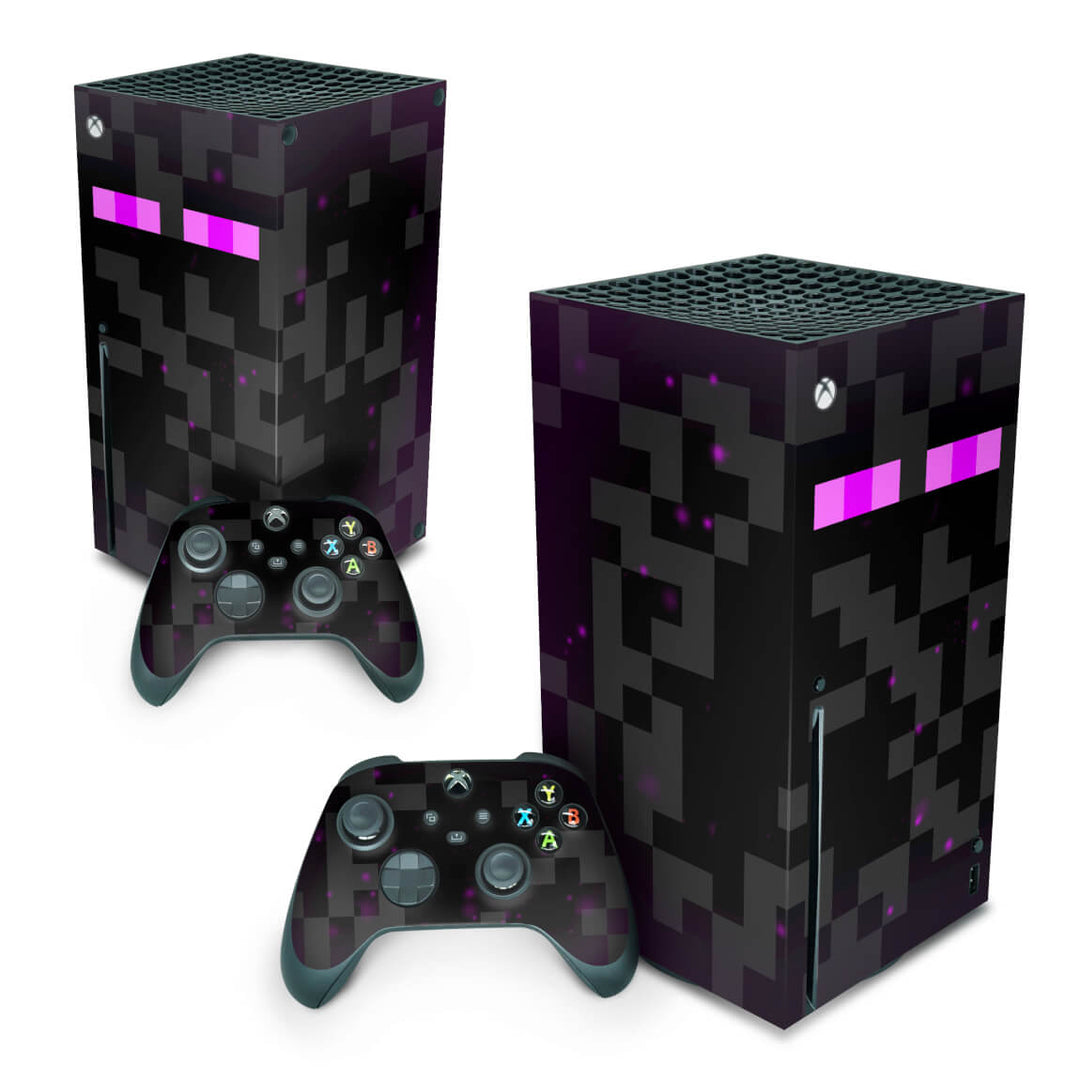 Skin Anti-Rage Xbox Series X Vertical - Minecraft Enderman - Pop Arte Skins