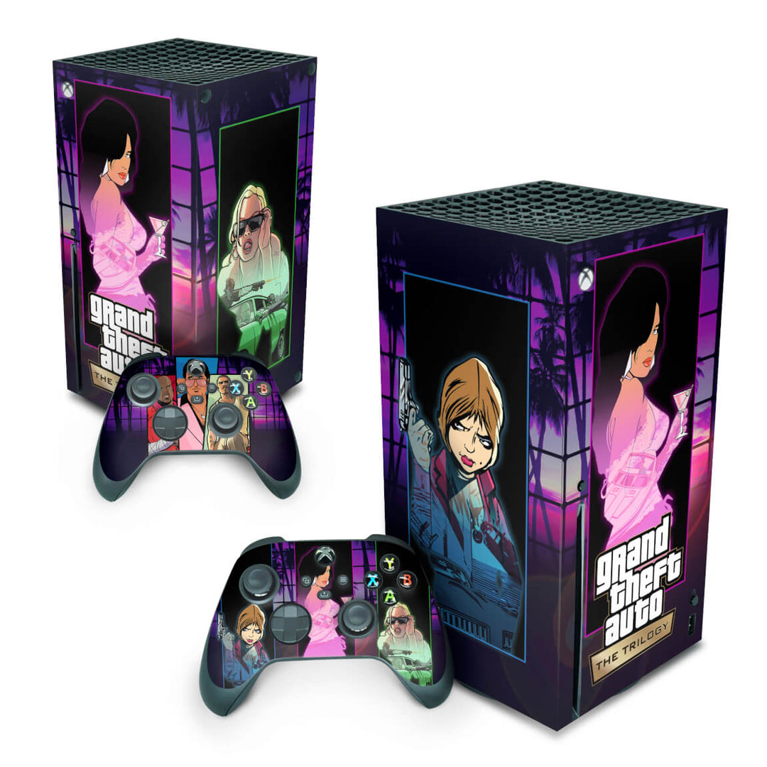 Skin Anti-Rage Xbox Series X Vertical - GTA The Trilogy - Pop Arte Skins