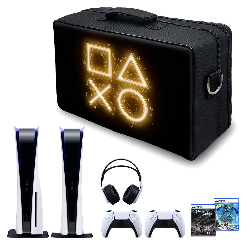 Bolsa PS5 Fat Mochila Transporte Playstation 5 Fat Bag - Days Of Play Edição Limitada