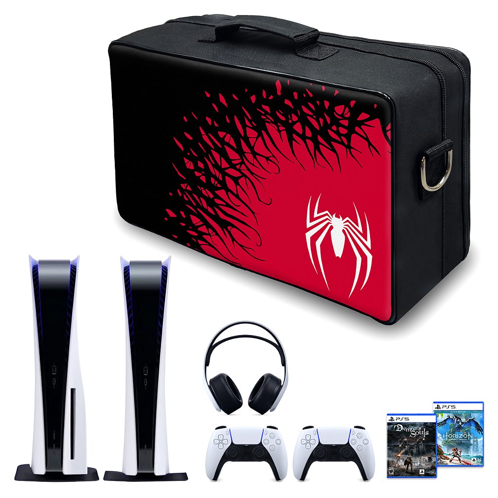 Bolsa PS5 Fat Mochila Transporte Playstation 5 Fat Bag - Spider-Man Homem Aranha 2 Edition