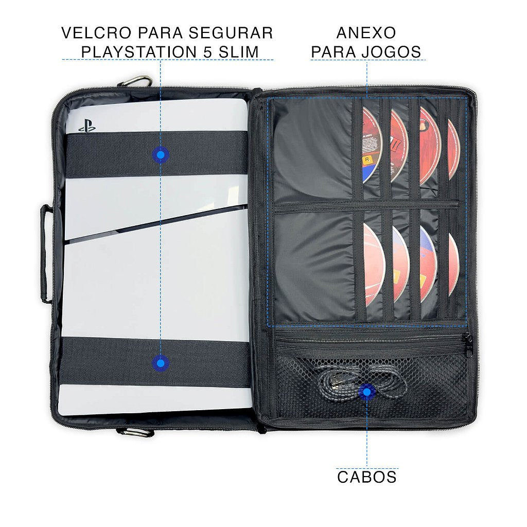 Bolsa Ps5 Slim Mochila Transporte Playstation 5 Slim Bag - God of War Ragnarok Edition - Pop Arte Skins - foto 3