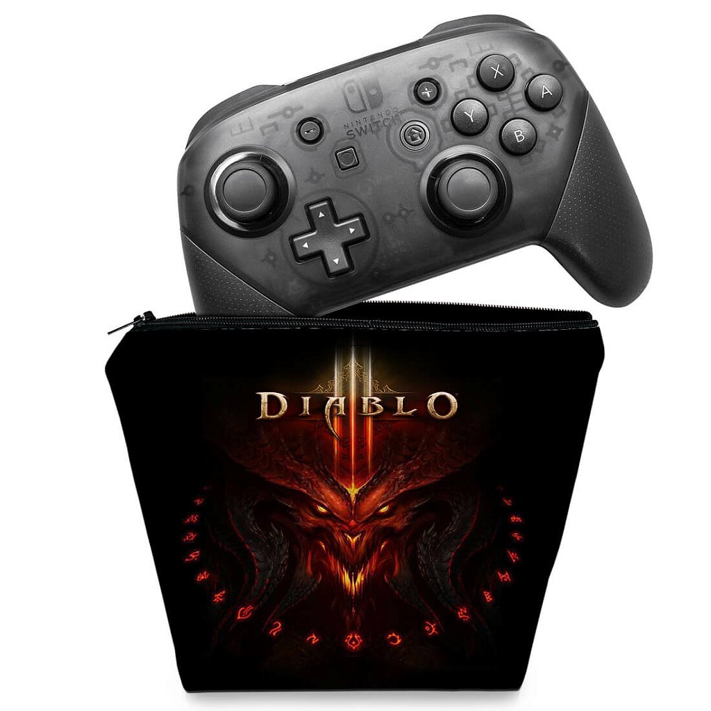 Capa Case Nintendo Switch Pro Controle - Diablo Iii
