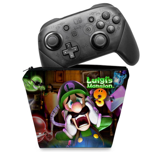 Capa Case Nintendo Switch Pro Controle - Luigi's Mansion 3