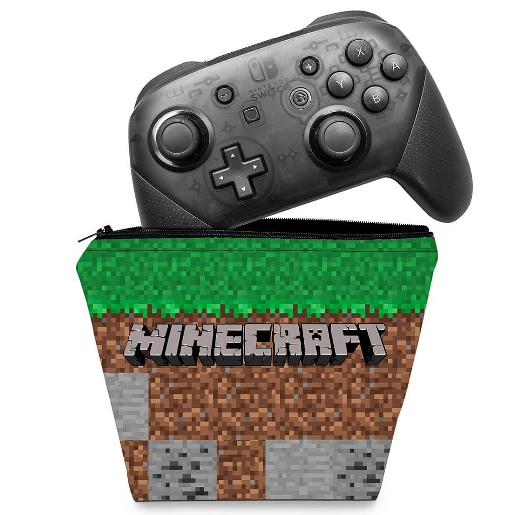Capa Case Nintendo Switch Pro Controle - Minecraft