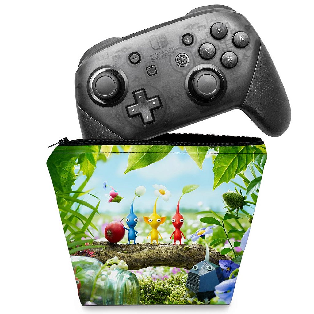 Capa Case Nintendo Switch Pro Controle - Pikmin