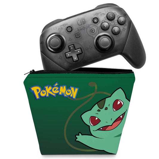 Capa Case Nintendo Switch Pro Controle - Pokémon Bulbasaur