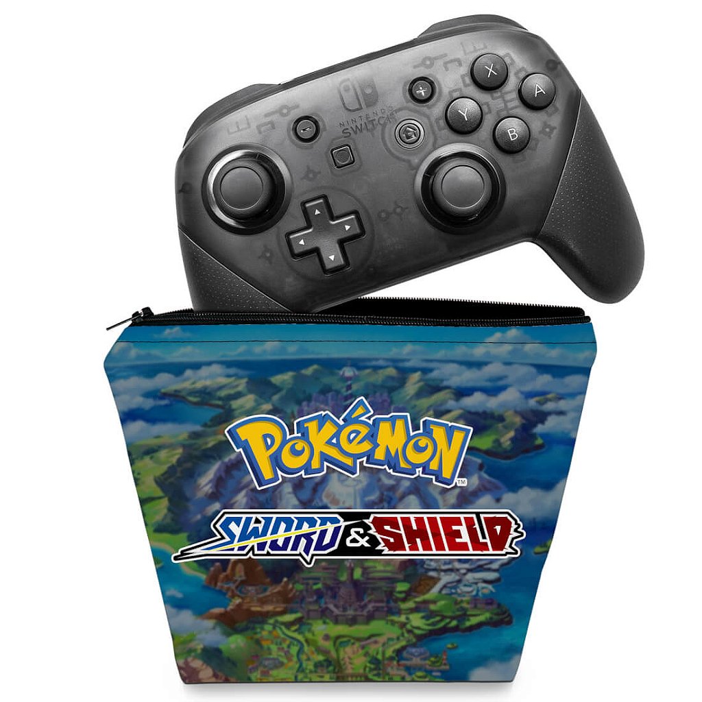 Capa Case Nintendo Switch Pro Controle - Pokémon Sword And Shield