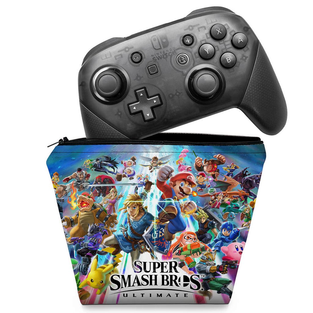 Capa Case Nintendo Switch Pro Controle - Super Smash Bros. Ultimate