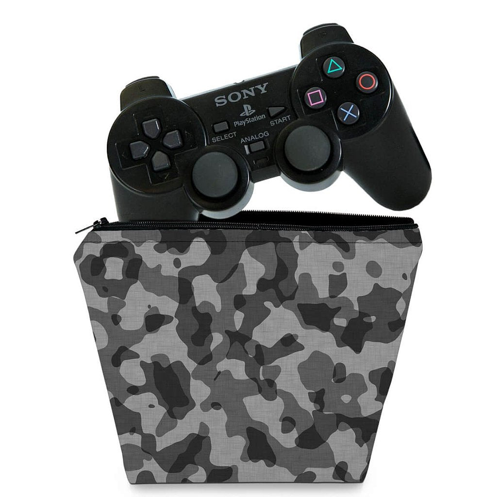Capa Case PS2 Controle - Camuflada Cinza