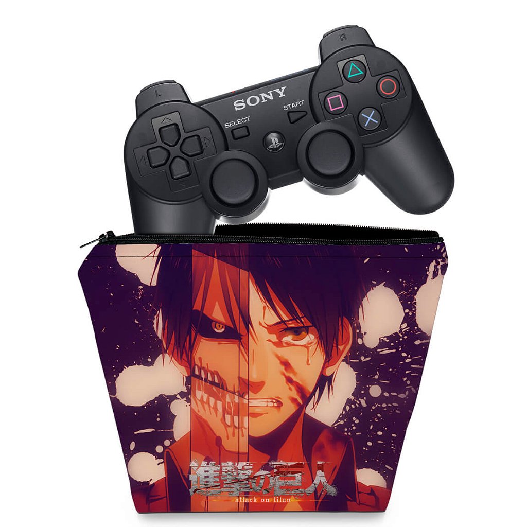 Capa Case PS3 Controle - Attack On Titan #a