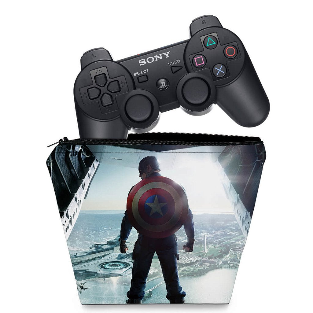 Capa Case PS3 Controle - Capitao America