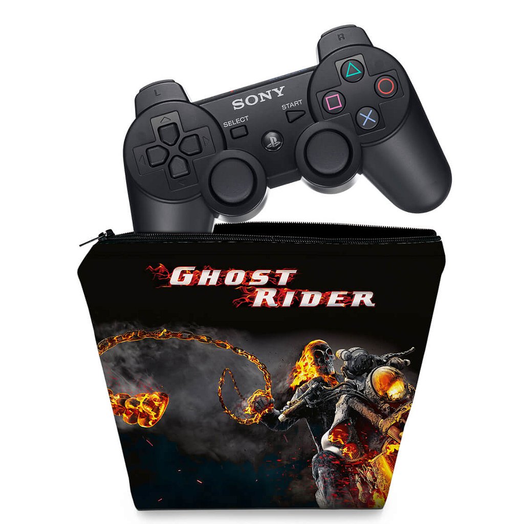 Capa Case PS3 Controle - Ghost Rider Motoqueiro #a
