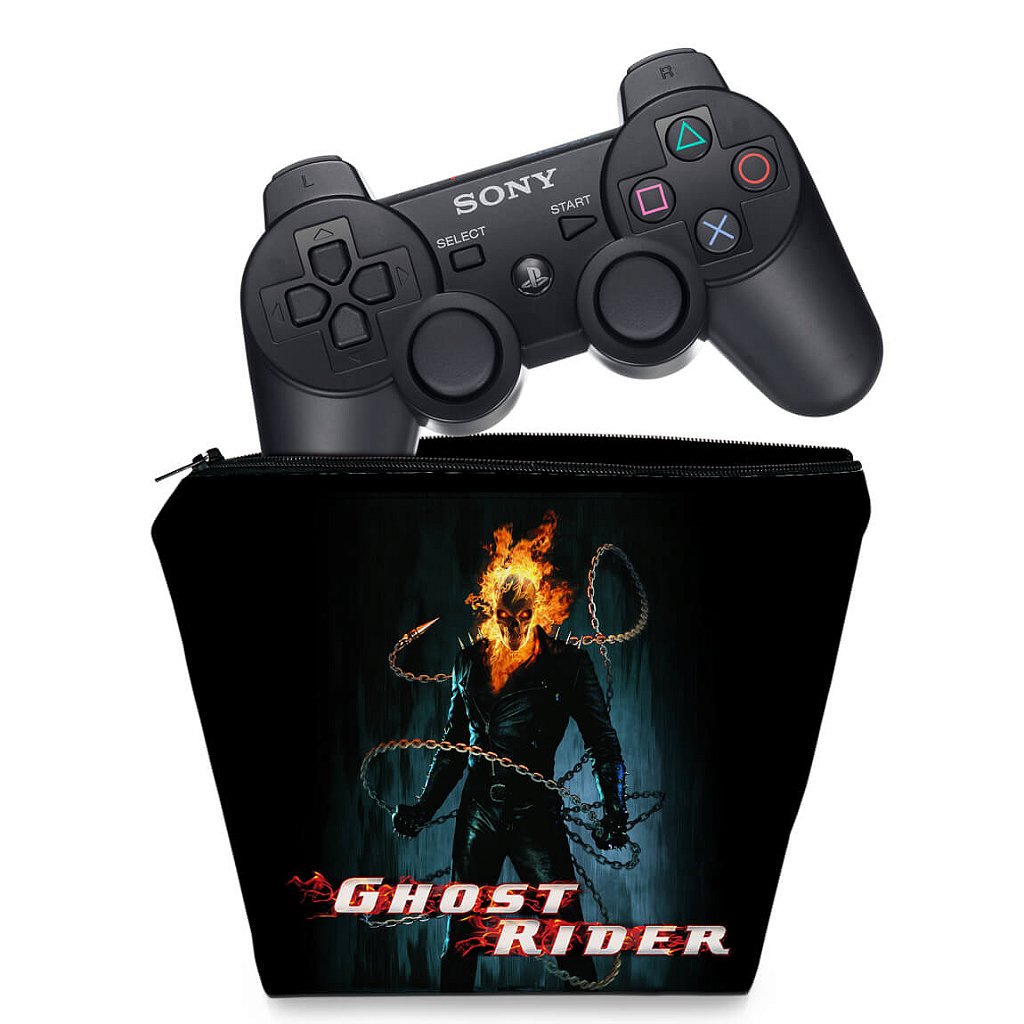 Capa Case PS3 Controle - Ghost Rider Motoqueiro #b