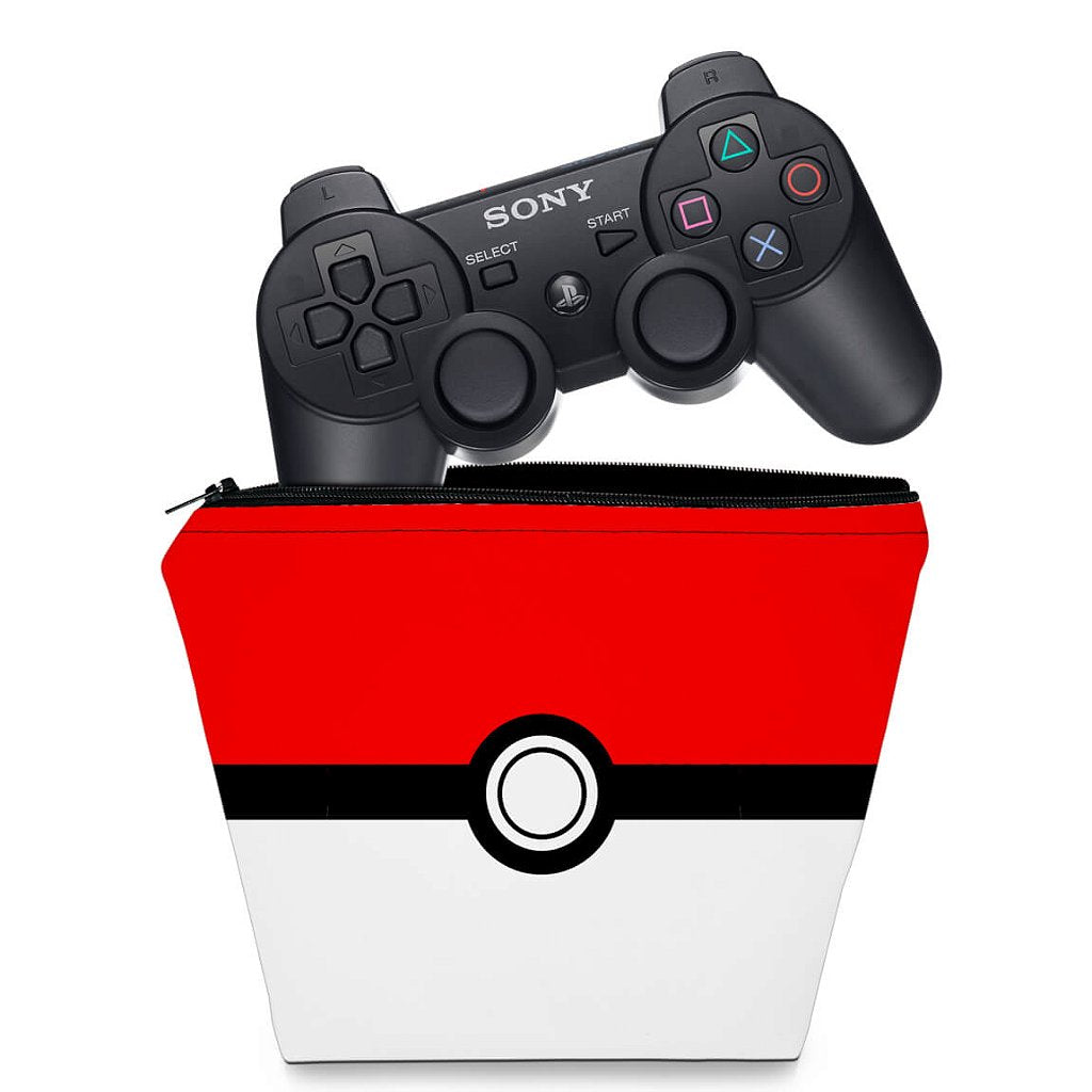 Capa Case PS3 Controle - Pokemon Pokebola