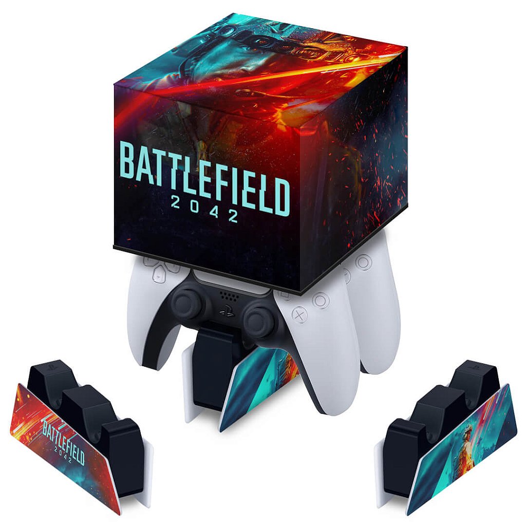 Capa PS5 Base de Carregamento Controle - Battlefield 2042