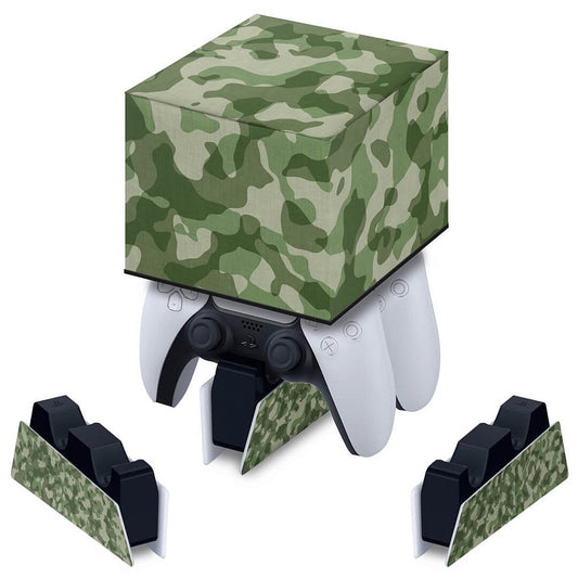 Capa PS5 Base de Carregamento Controle - Camuflado Verde