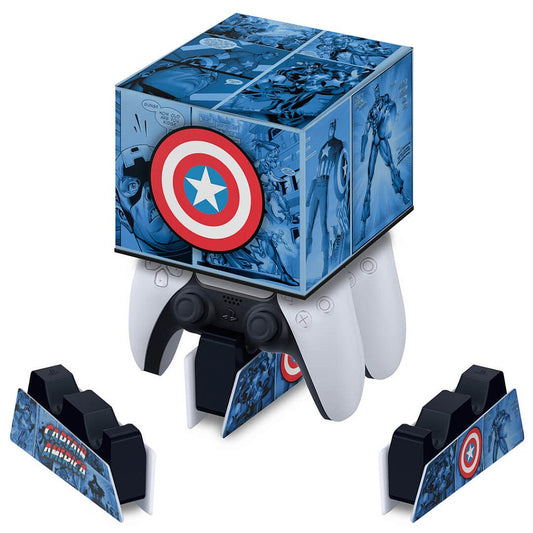 Capa PS5 Base de Carregamento Controle - Capitão América Comics