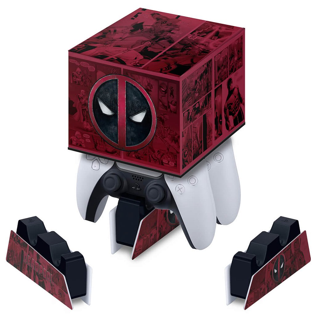Capa PS5 Base de Carregamento Controle - Deadpool Comics