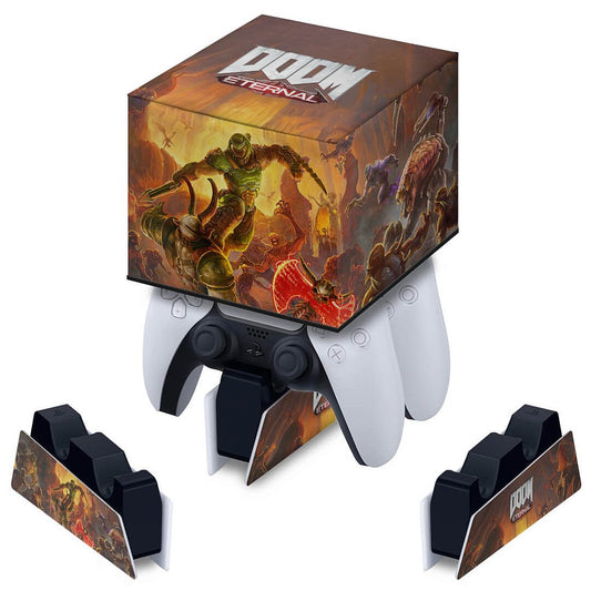 Capa PS5 Base de Carregamento Controle - Doom Eternal