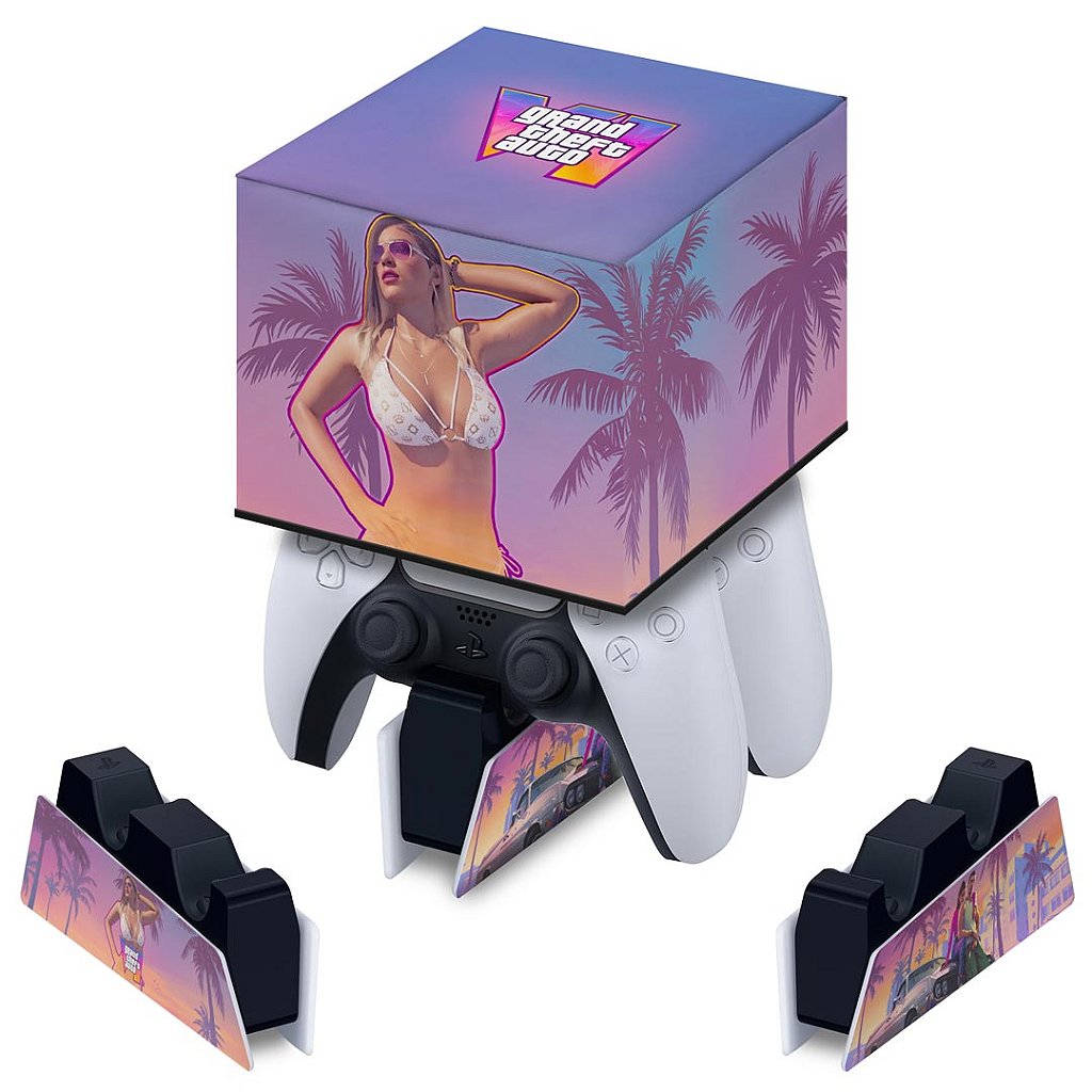 Capa PS5 Base de Carregamento Controle - GTA 6 VI