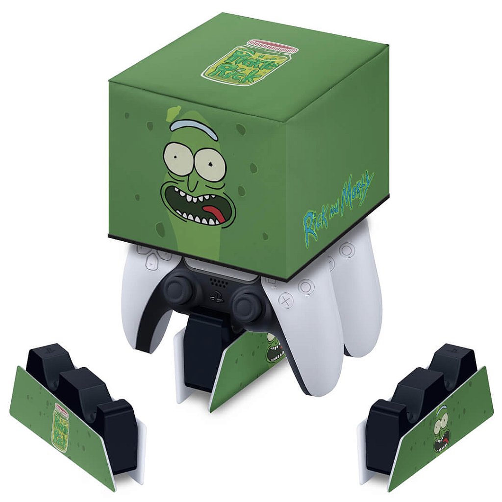Capa PS5 Base de Carregamento Controle - Pickle Rick And Morty