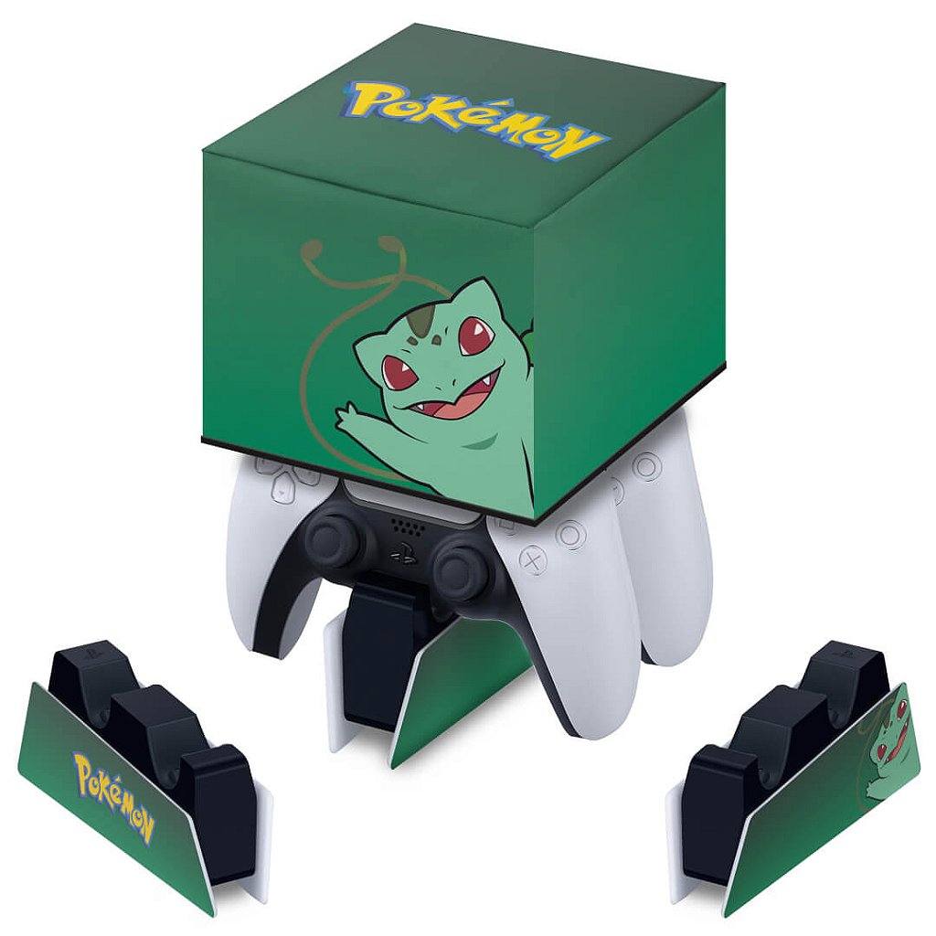 Capa PS5 Base de Carregamento Controle - Pokemon Bulbasaur
