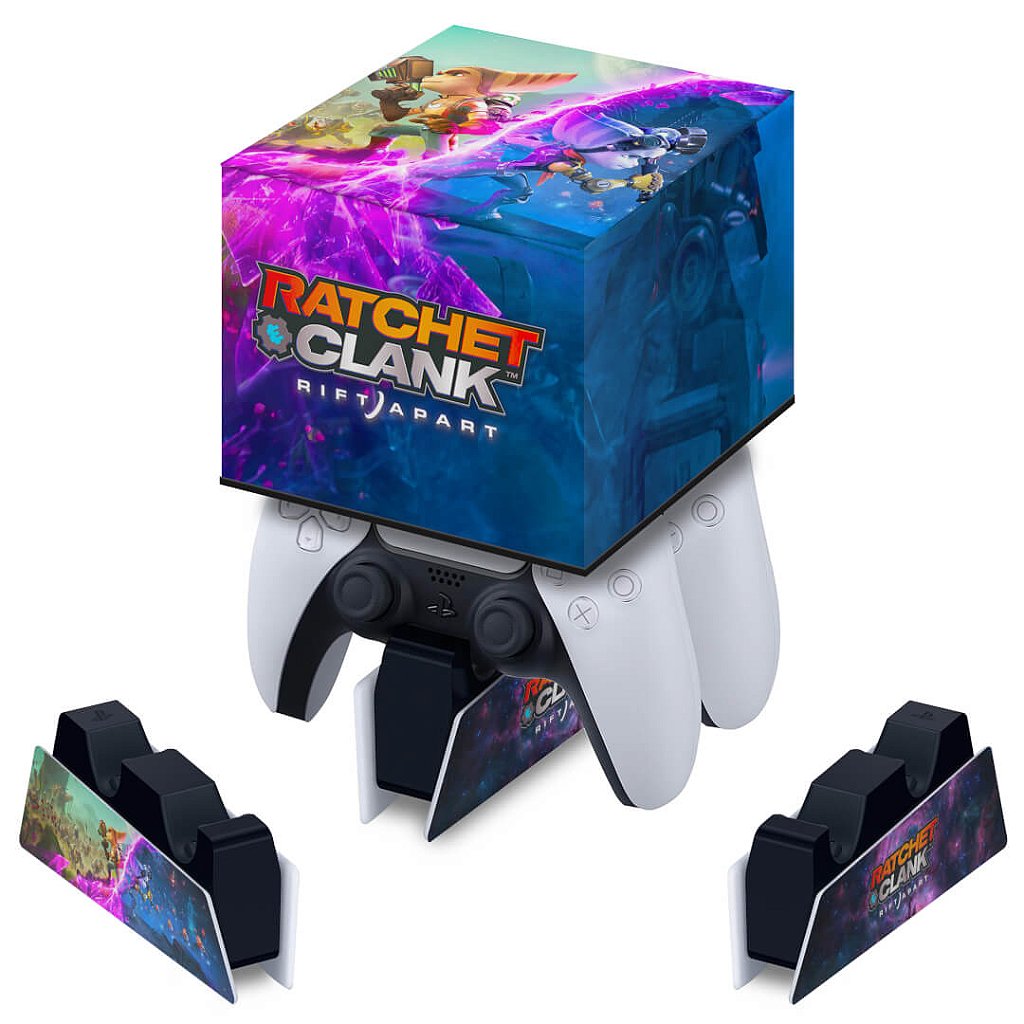Capa PS5 Base de Carregamento Controle - Ratchet & Clank Rift Apart