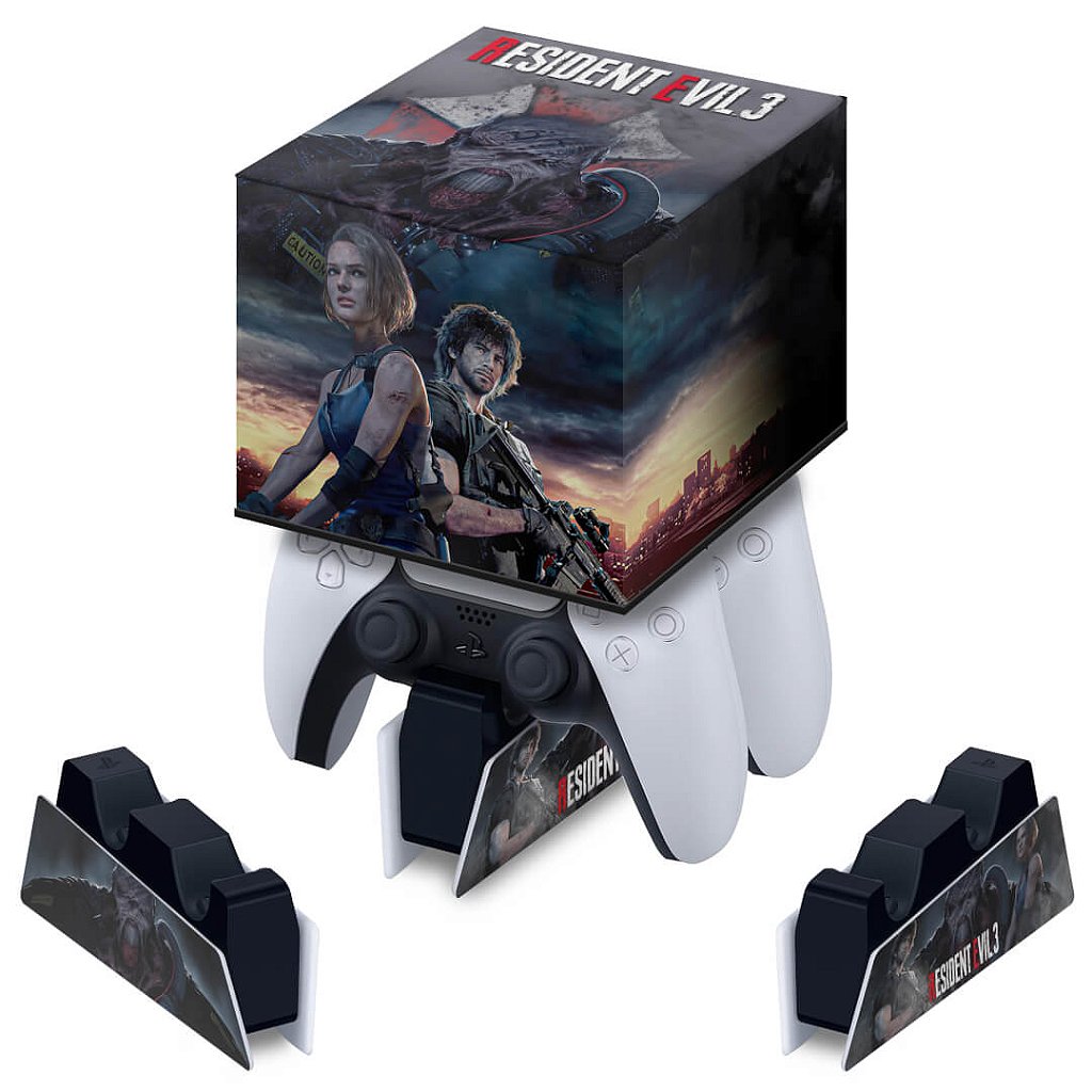 Capa PS5 Base de Carregamento Controle - Resident Evil 3 Remake