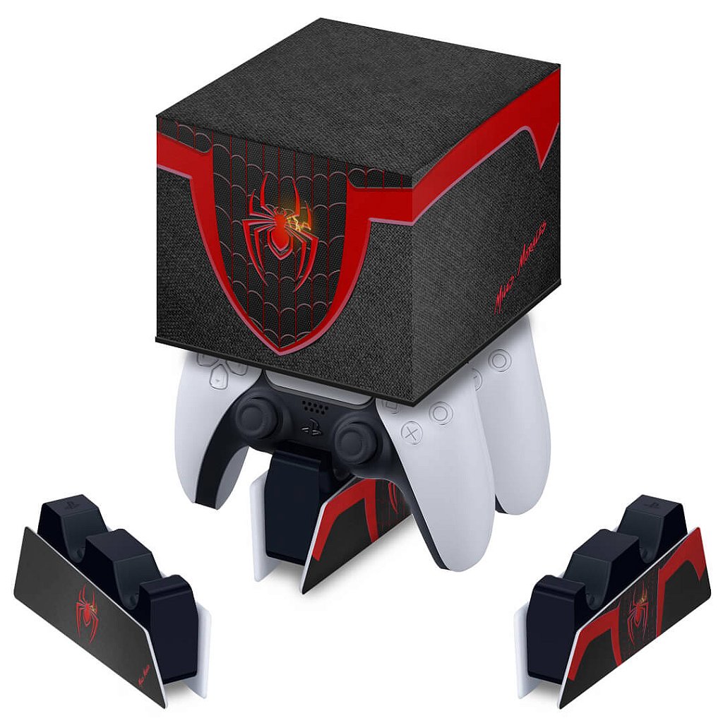 Capa PS5 Base de Carregamento Controle - Spider-Man: Miles Morales