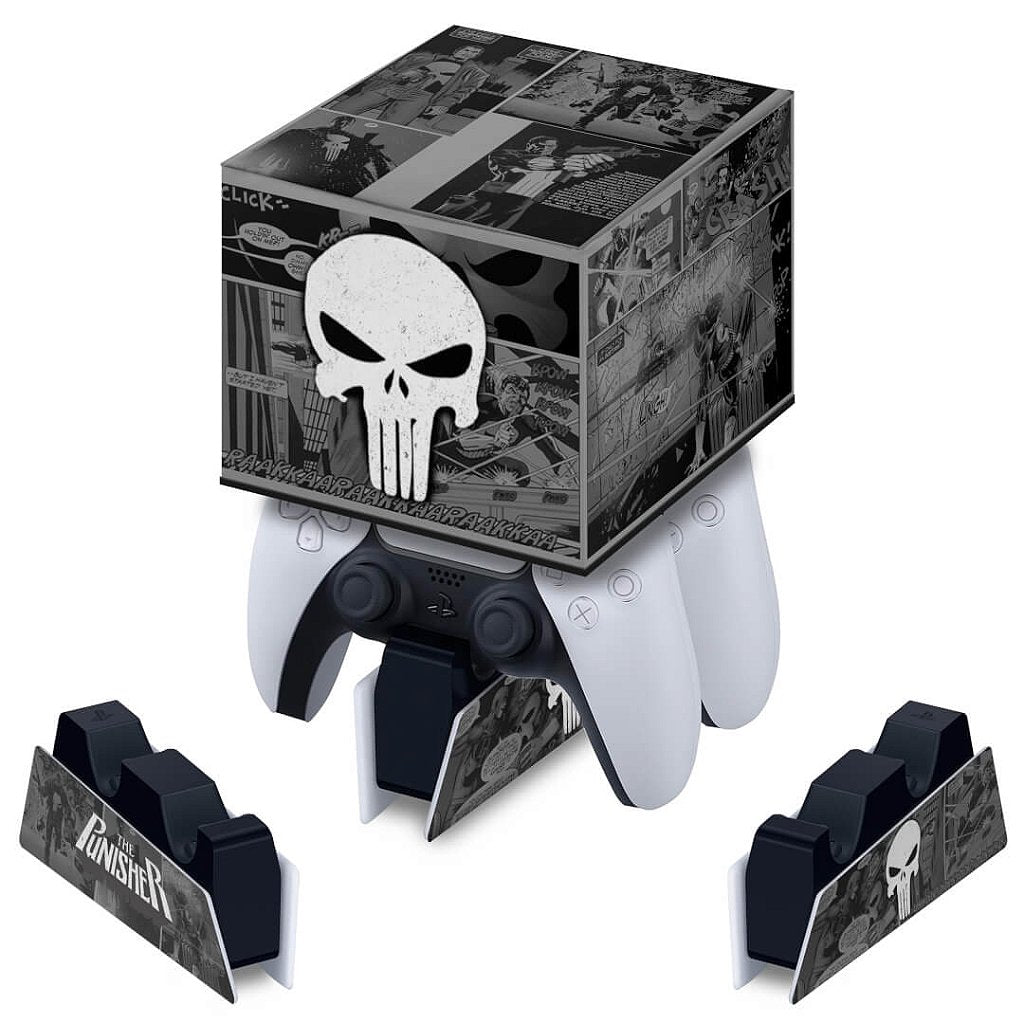 Capa PS5 Base de Carregamento Controle - The Punisher Justiceiro Comics