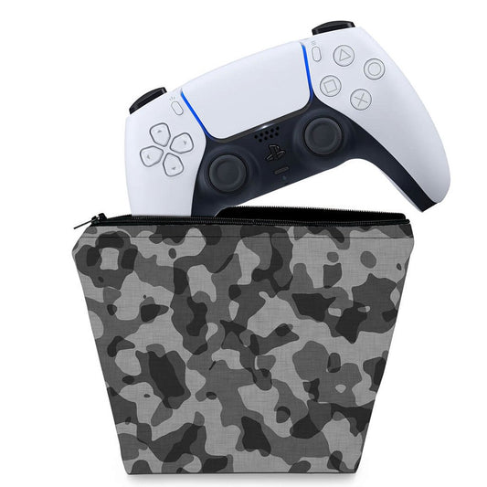 Capa Case PS5 Controle - Camuflado Cinza