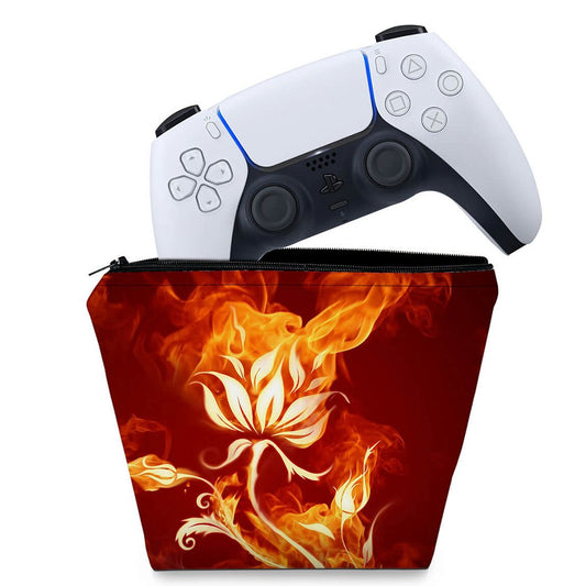 Capa Case PS5 Controle - Fire Flower