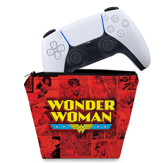 Capa Case PS5 Controle - Mulher Maravilha Comics