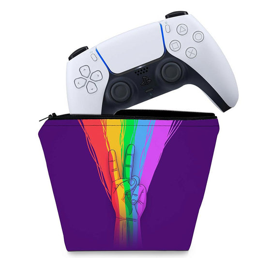 Capa Case PS5 Controle - Rainbow Colors Colorido