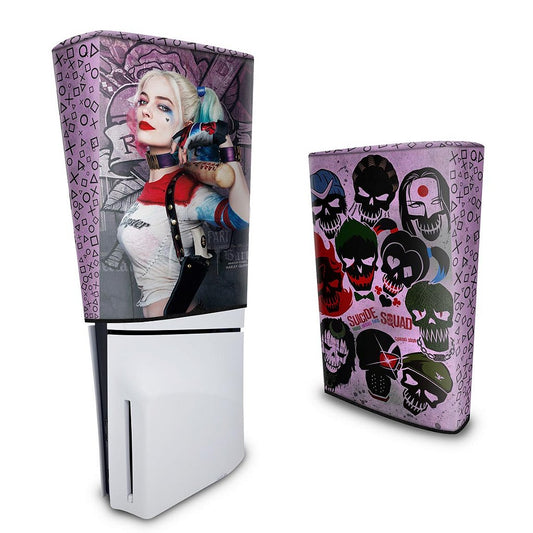 Capa PS5 Slim Anti Poeira Vertical - Arlequina Harley Quinn