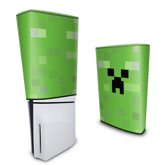 Capa PS5 Slim Anti Poeira Vertical - Creeper Minecraft