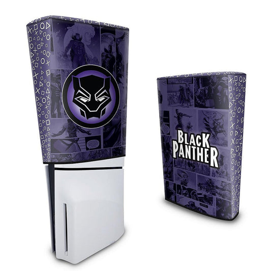 Capa PS5 Slim Anti Poeira Vertical - Pantera Negra Comics