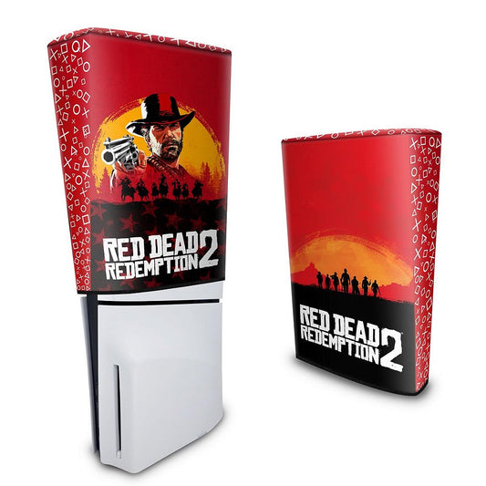 Capa PS5 Slim Anti Poeira Vertical - Red Dead Redemption 2