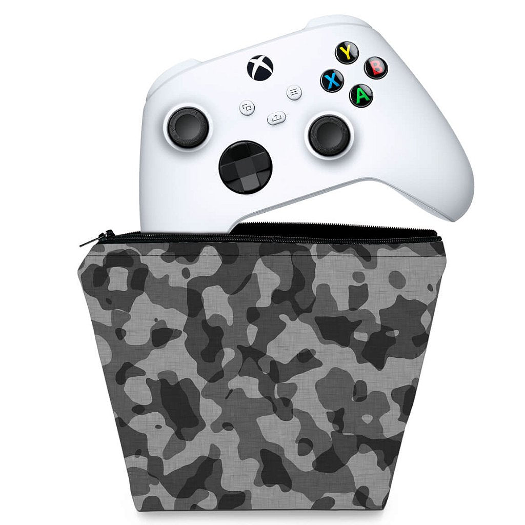 Capa Case Xbox Series S X Controle - Camuflado Cinza