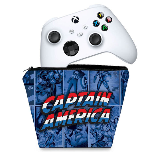 Capa Case Xbox Series S X Controle - Capitão América Comics